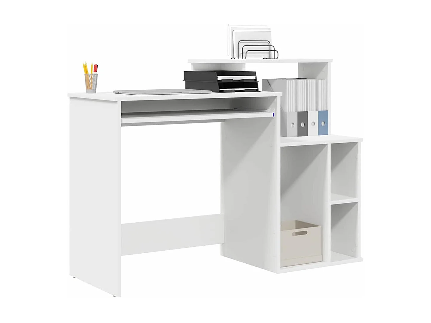 Bureau avec Rangement avec étagère Blanc 120.5 x 44 x 88.5 cm