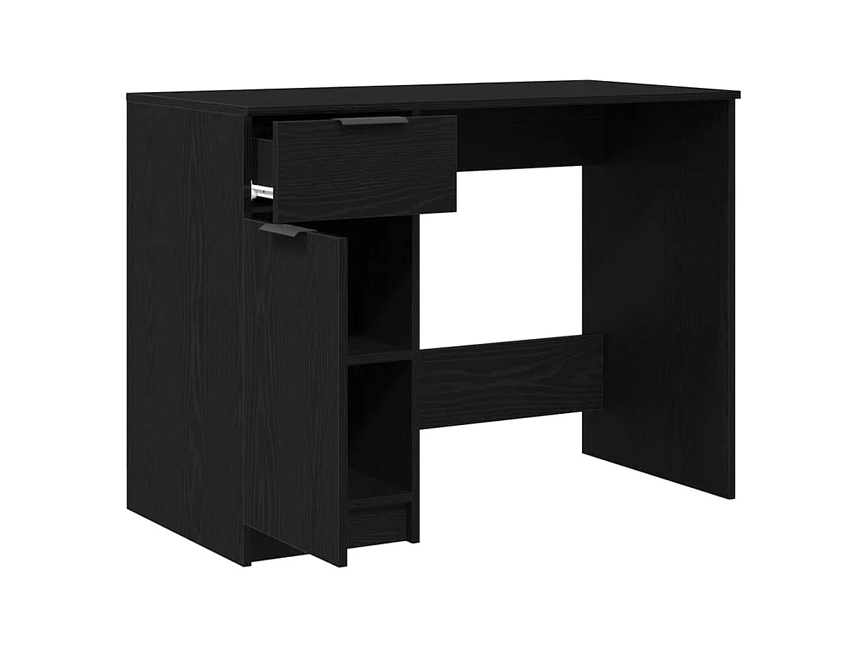 Bureau avec porte Chêne noir 100 x 50 x 75 cm Bois d'ingénierie