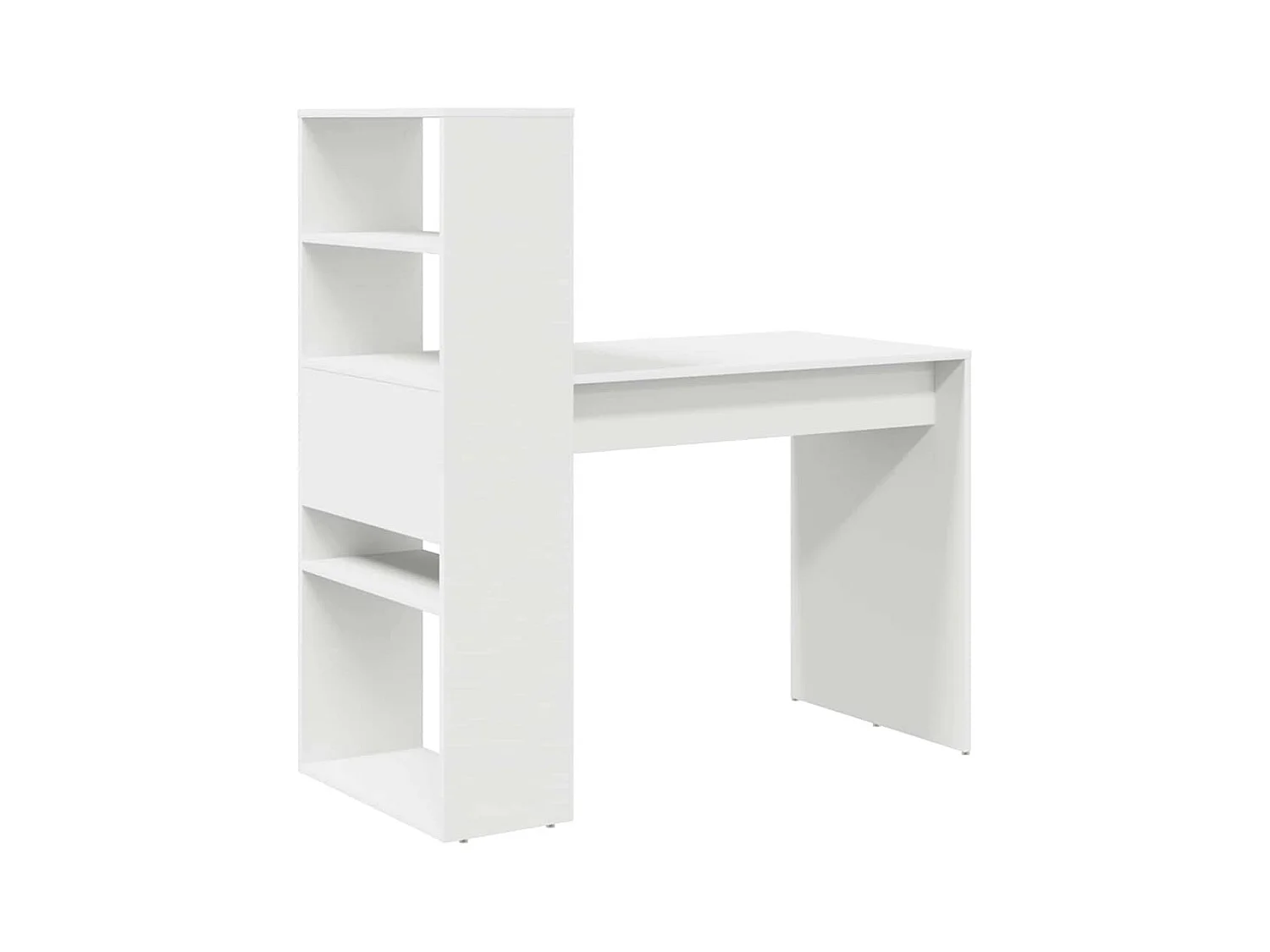 Bureau avec étagère Blanc 113 x 54 x 120 cm Bois d'ingénierie