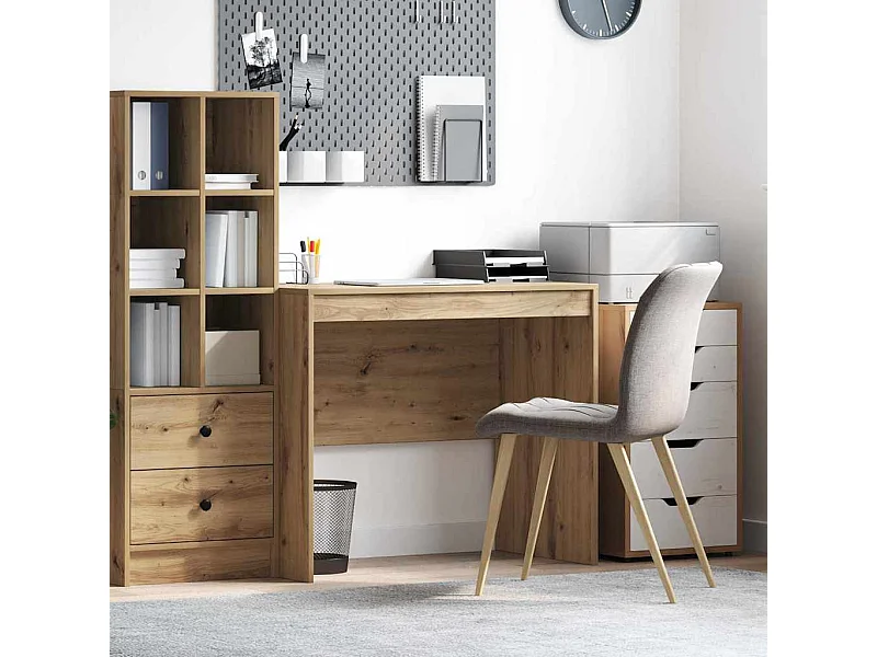 Bureau artisanaal eikenkleurig 90 x 50 x 76 cm Bewerkt hout