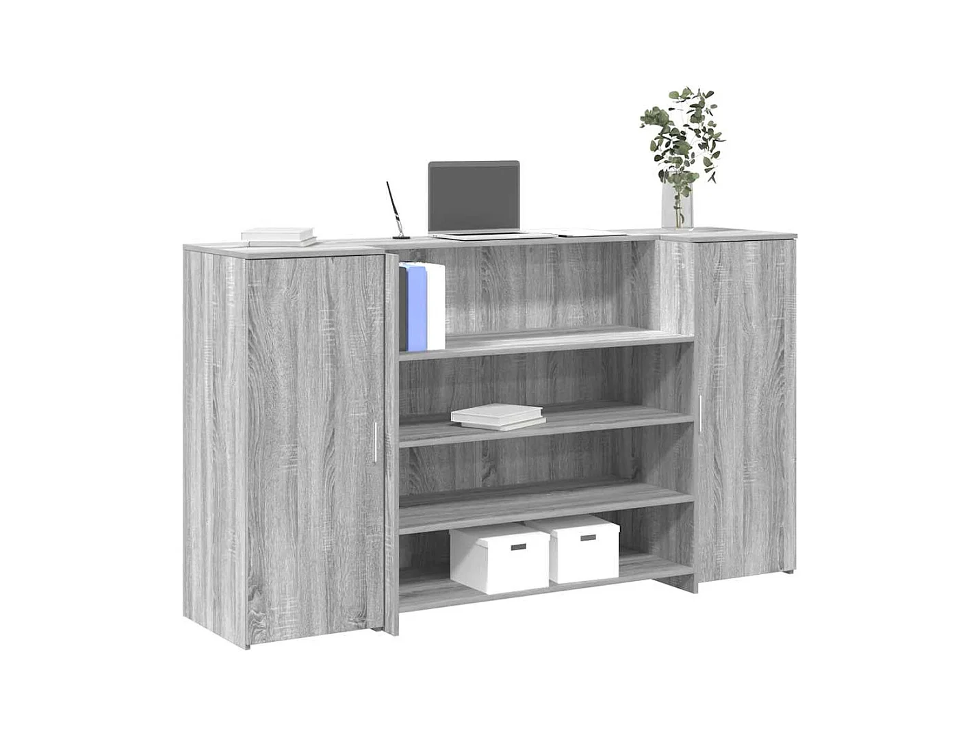 Bureau de réception sonoma gris 180x50x103,5 cm bois ingénierie