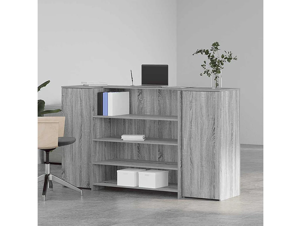 Bureau de réception sonoma gris 180x50x103,5 cm bois ingénierie