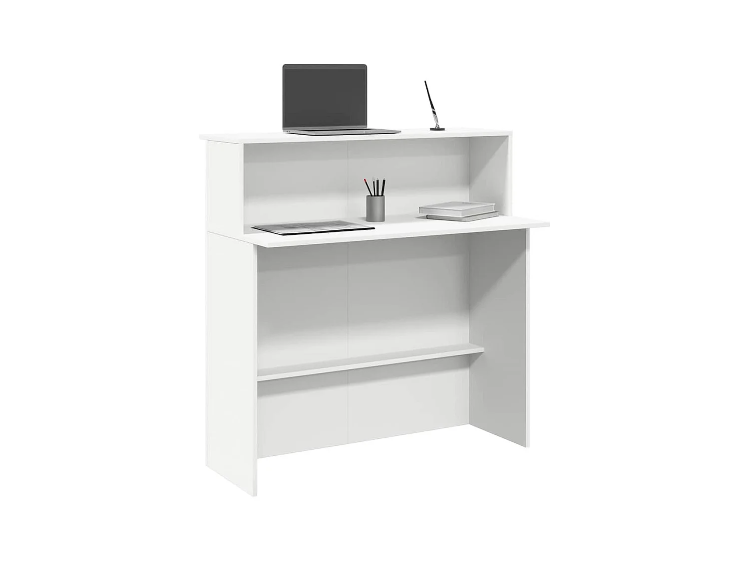 Bureau de réception blanc 100x50x103,5 cm bois d'ingénierie