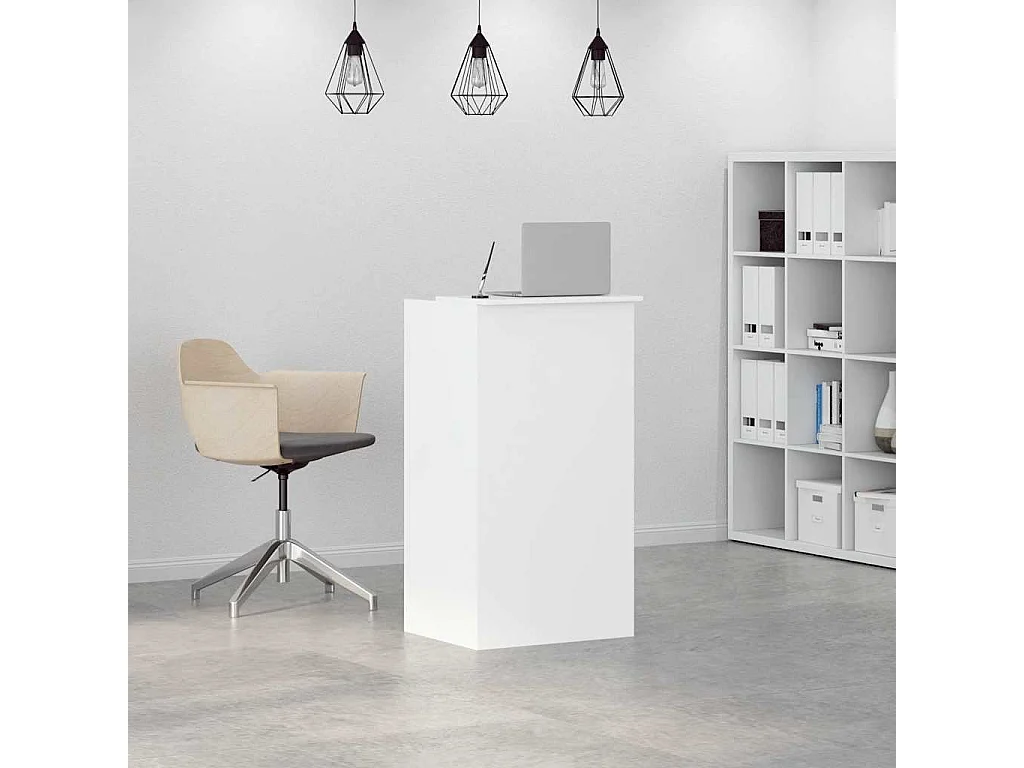 Bureau de réception blanc 55x50x103,5 cm bois d'ingénierie