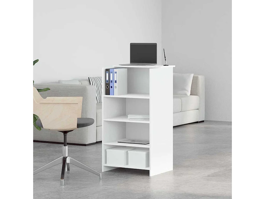 Bureau de réception blanc 55x50x103,5 cm bois d'ingénierie