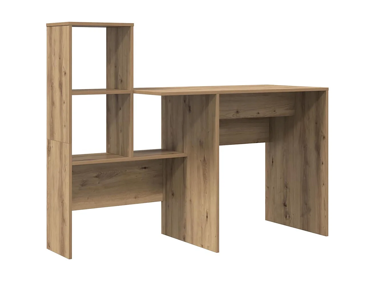 Bureau met plank artisanaal eikenkleurig 131,5 x 50 x 106,5 cm