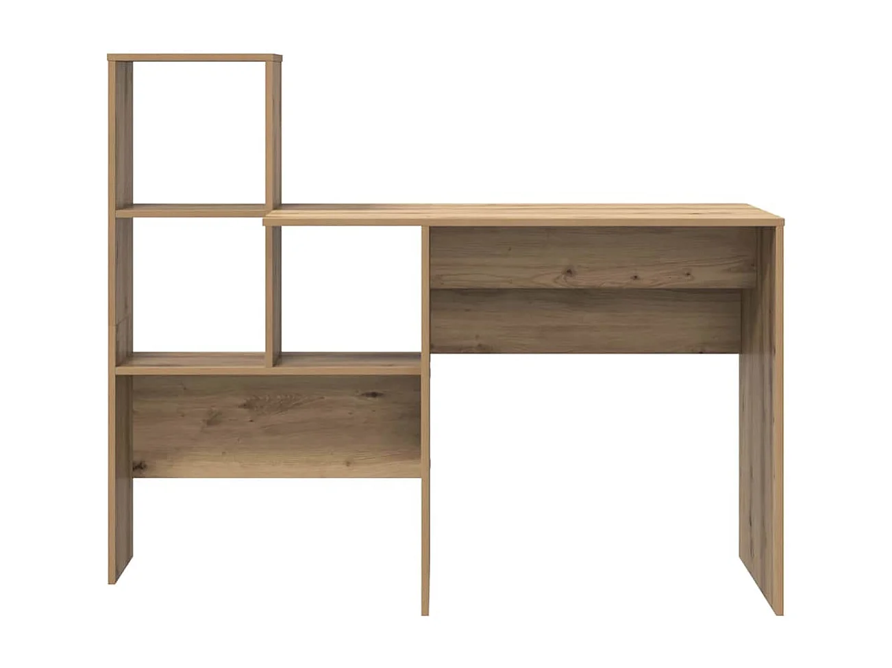 Bureau met plank artisanaal eikenkleurig 131,5 x 50 x 106,5 cm