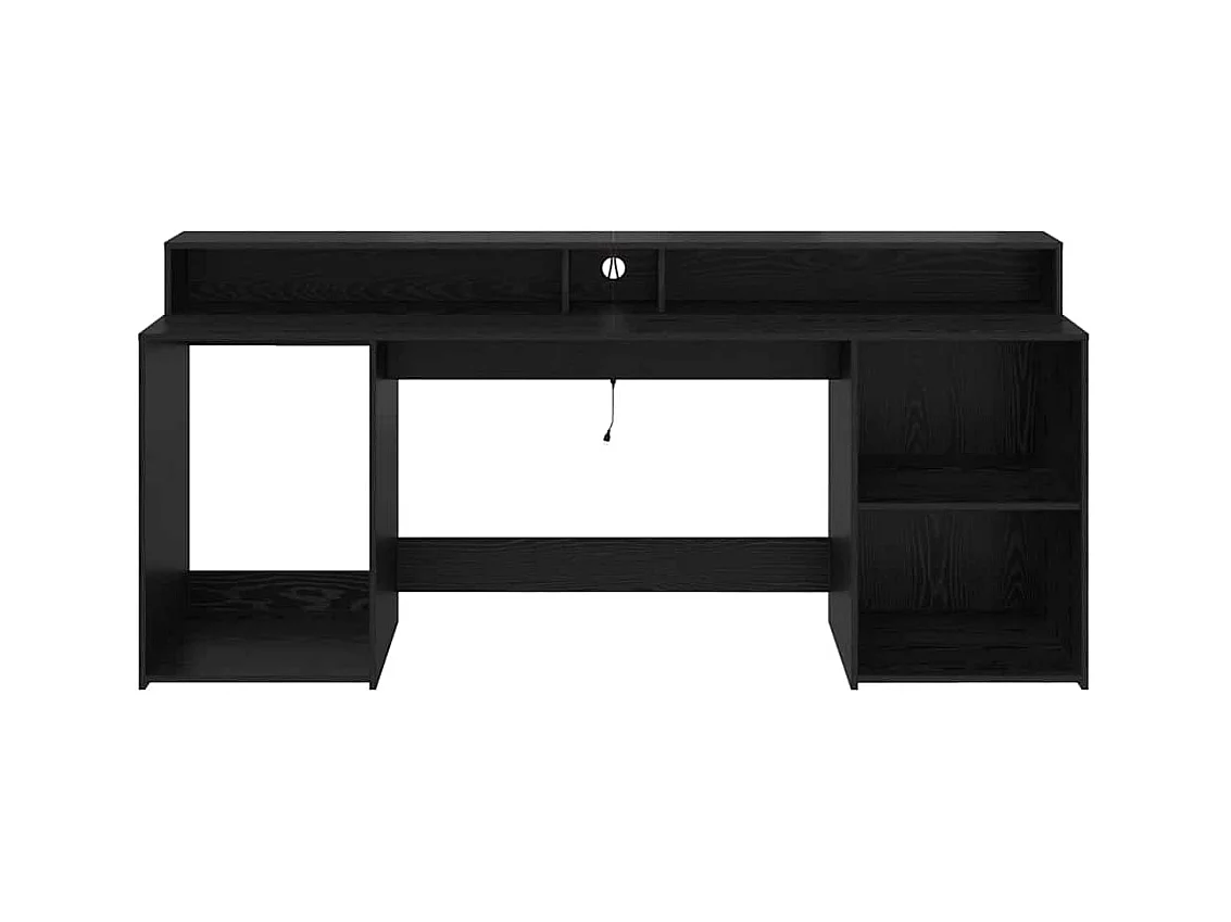 Bureau met lade Zwart eiken 200 x 55 x 91 cm Bewerkt hout