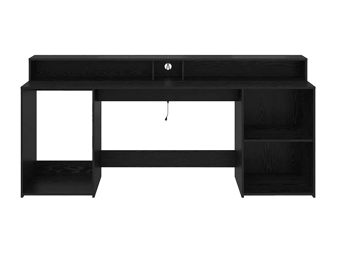 Bureau avec porte Chêne noir 200 x 55 x 91 cm Bois d'ingénierie