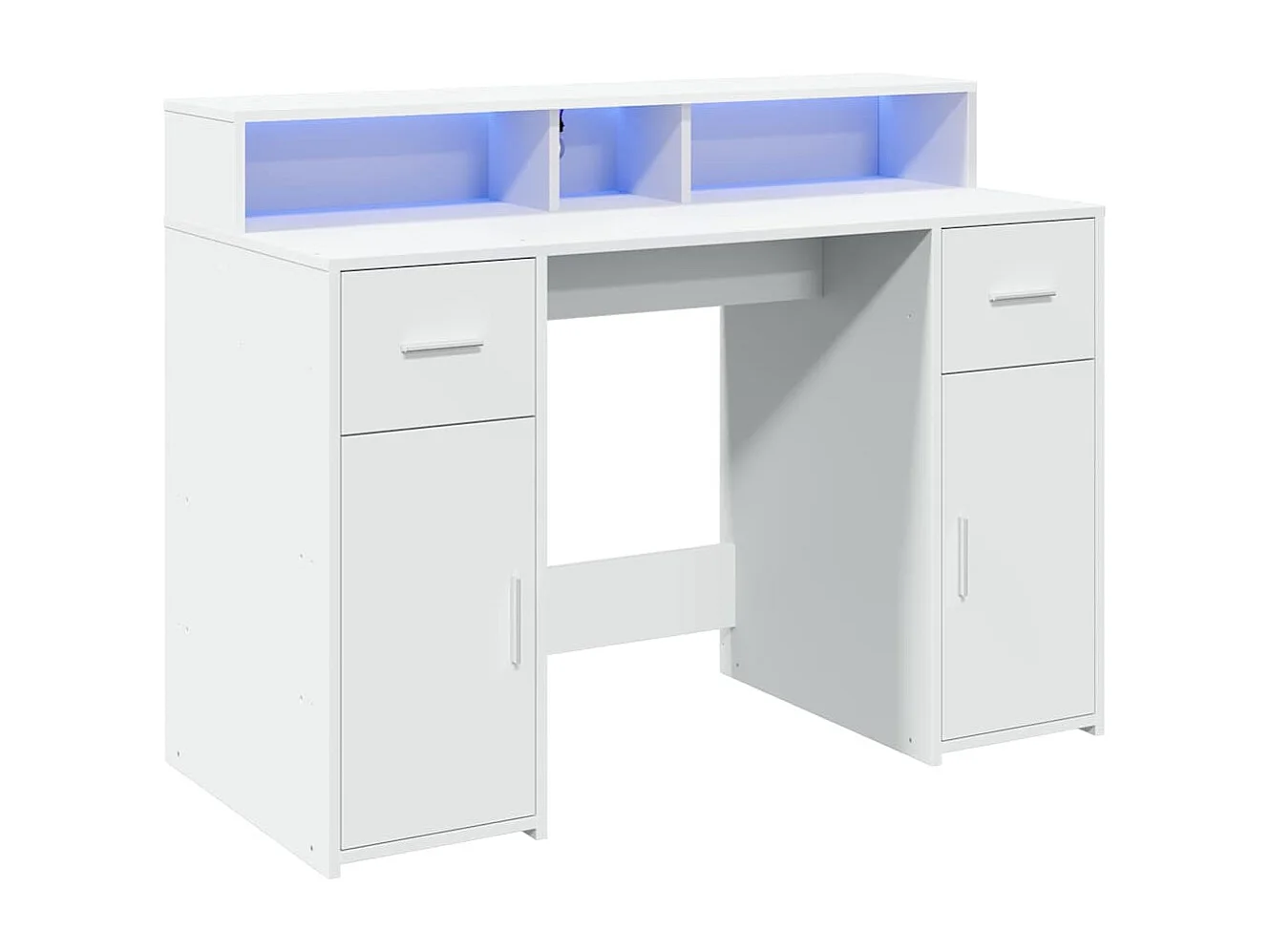 Bureau avec lumières LED blanc 120x55x91 cm bois d'ingénierie