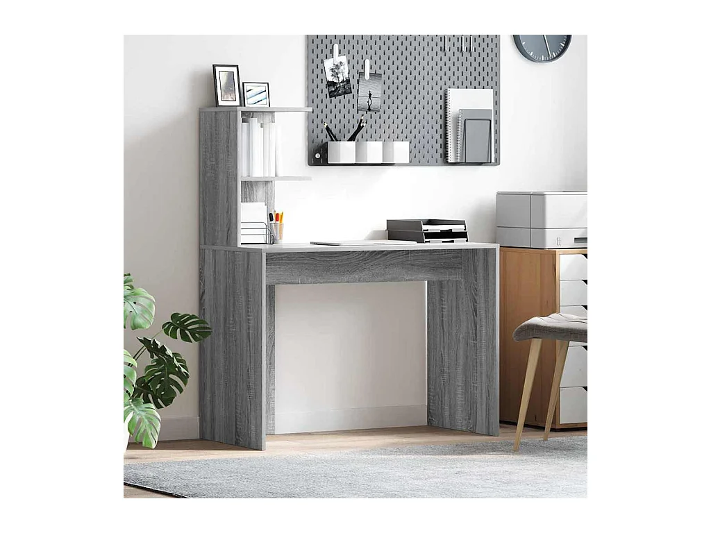 Bureau Sonoma gris 102 x 50 x 124 cm Bois d'ingénierie