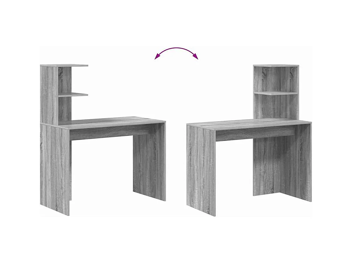Bureau Sonoma gris 102 x 50 x 124 cm Bois d'ingénierie