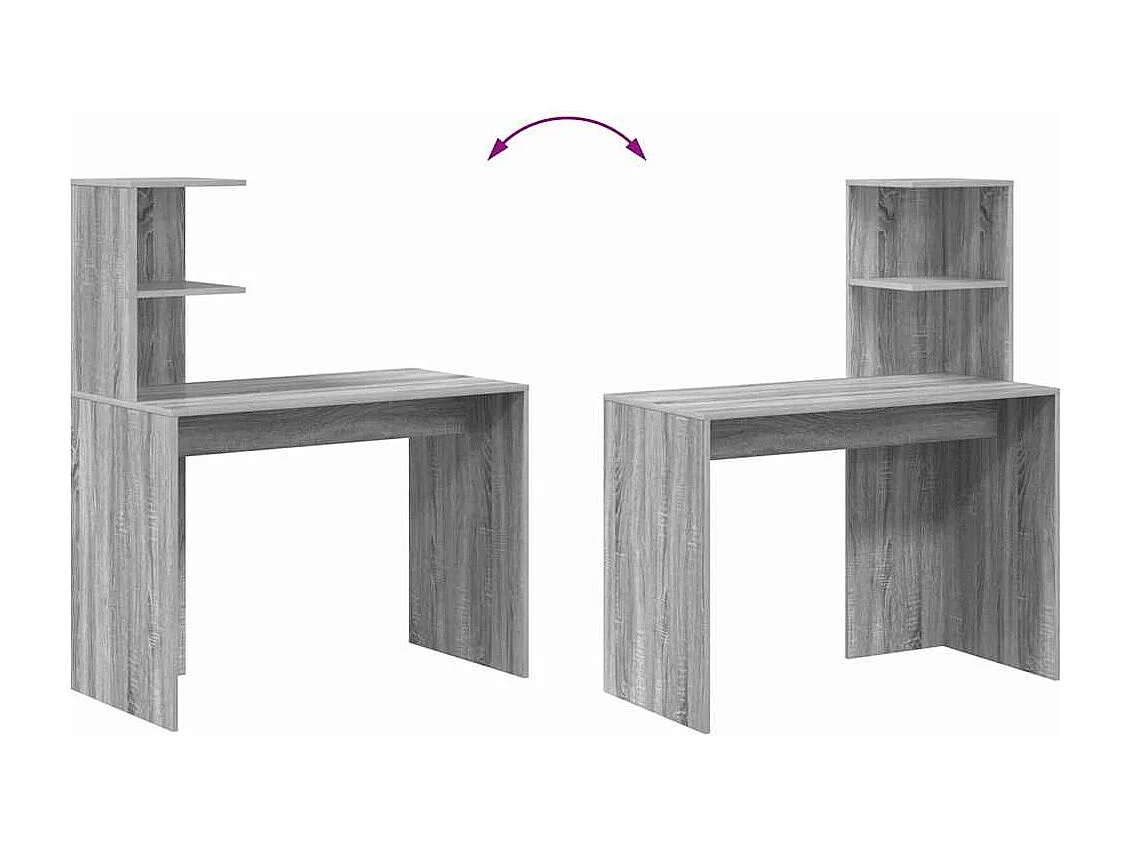 Bureau Sonoma gris 102 x 50 x 124 cm Bois d'ingénierie