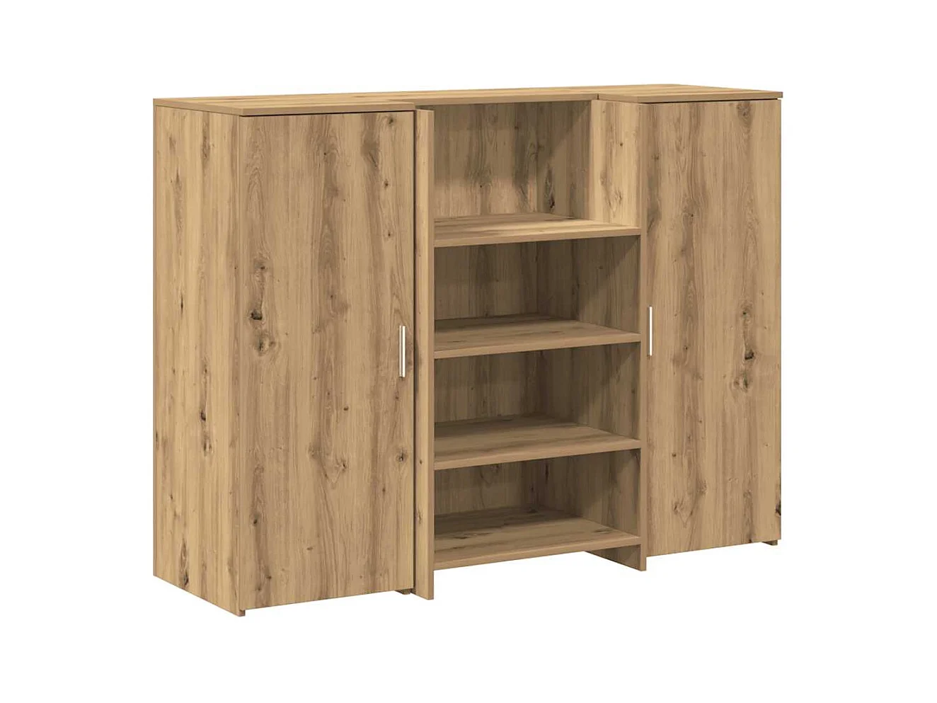 Bureau réception chêne artisanal 135x50x103,5cm bois ingénierie