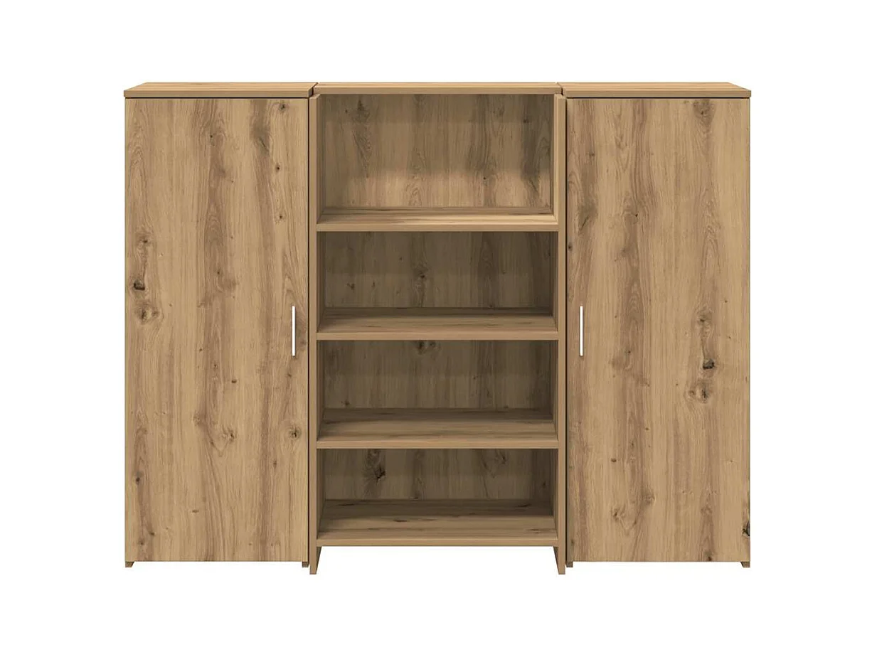 Bureau réception chêne artisanal 135x50x103,5cm bois ingénierie