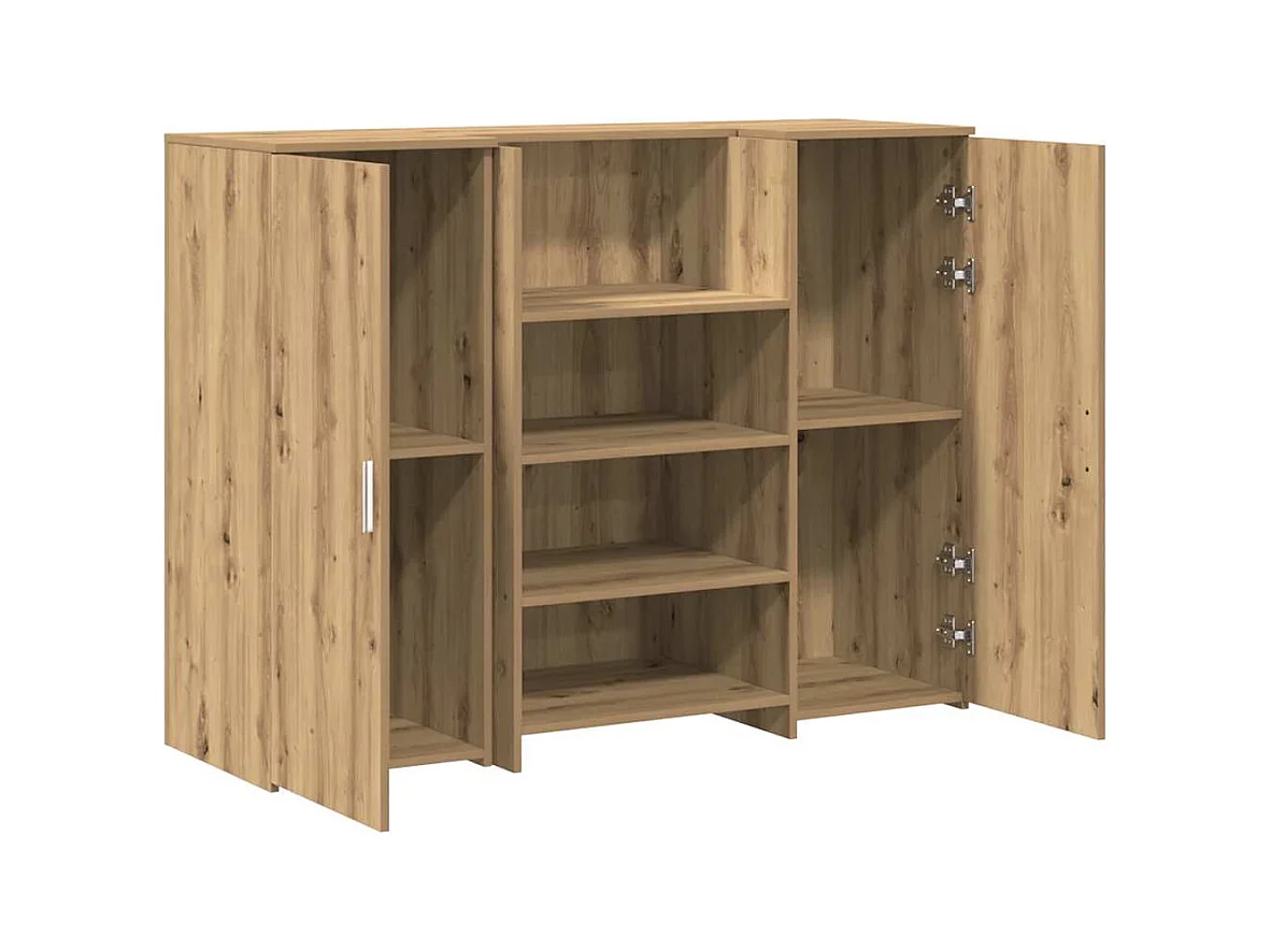 Bureau réception chêne artisanal 135x50x103,5cm bois ingénierie