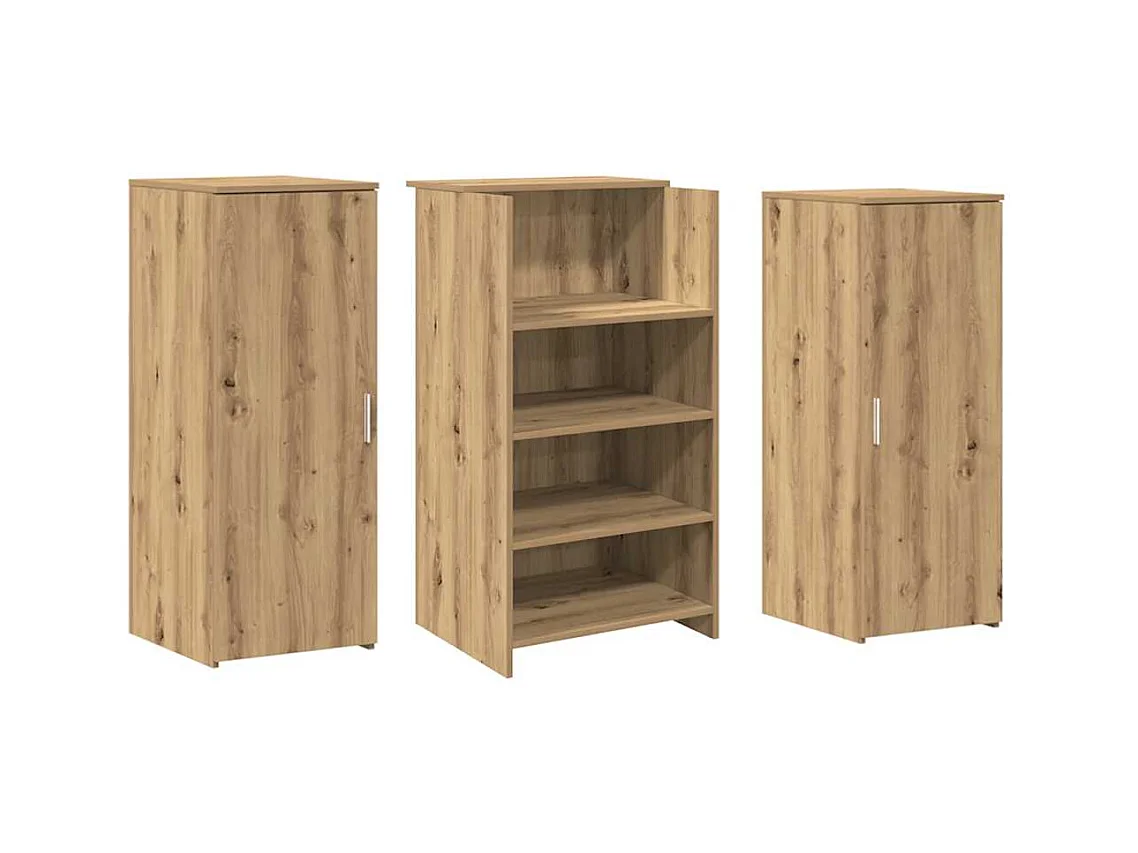 Bureau réception chêne artisanal 135x50x103,5cm bois ingénierie