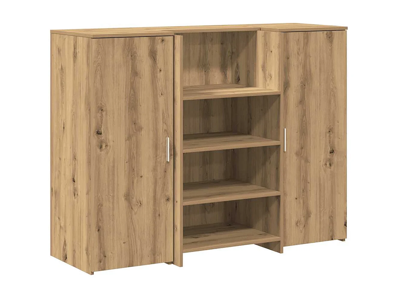 Bureau réception chêne artisanal 135x50x103,5cm bois ingénierie