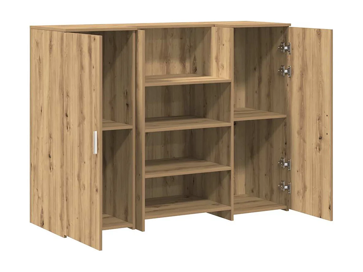 Bureau réception chêne artisanal 135x50x103,5cm bois ingénierie