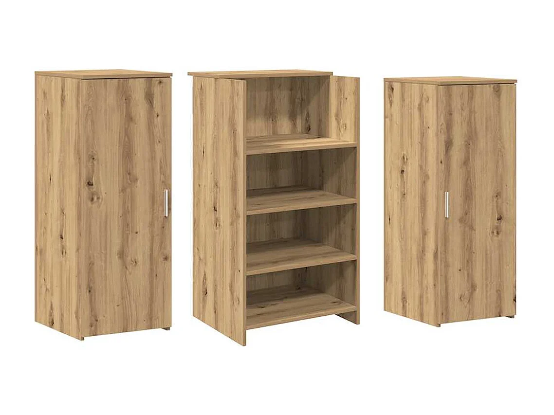 Bureau réception chêne artisanal 135x50x103,5cm bois ingénierie