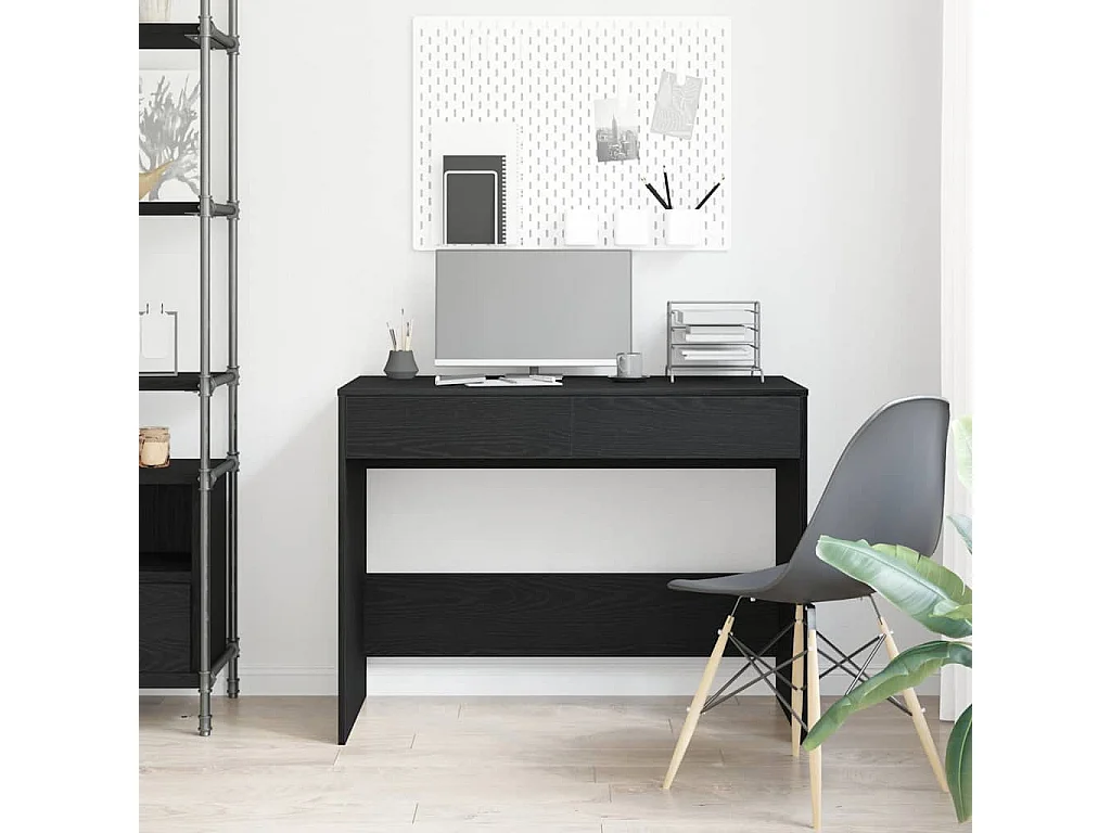 Bureau chêne noir 101x50x76,5 cm Bois d'ingénierie