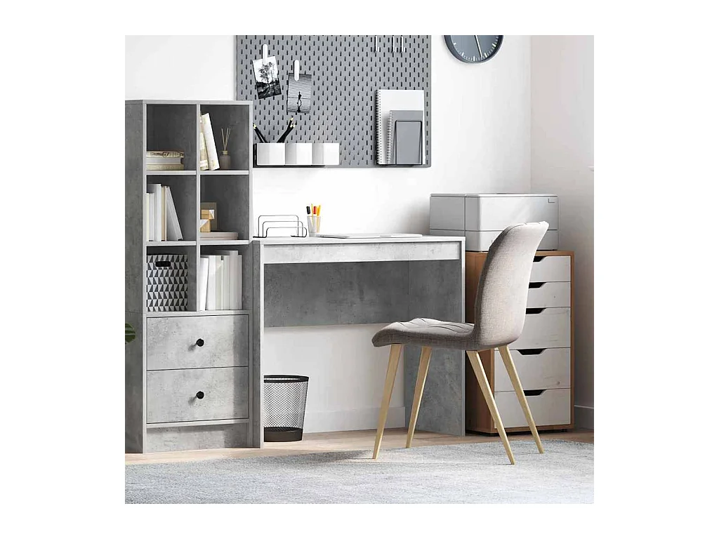 Bureau Gris béton 90 x 40 x 76 cm Bois d'ingénierie