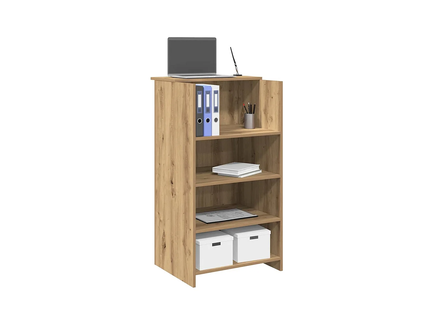 Bureau réception chêne artisanal 55x50x103,5 cm bois ingénierie