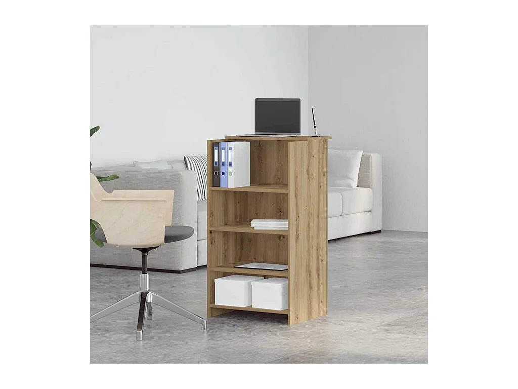 Bureau réception chêne artisanal 55x50x103,5 cm bois ingénierie