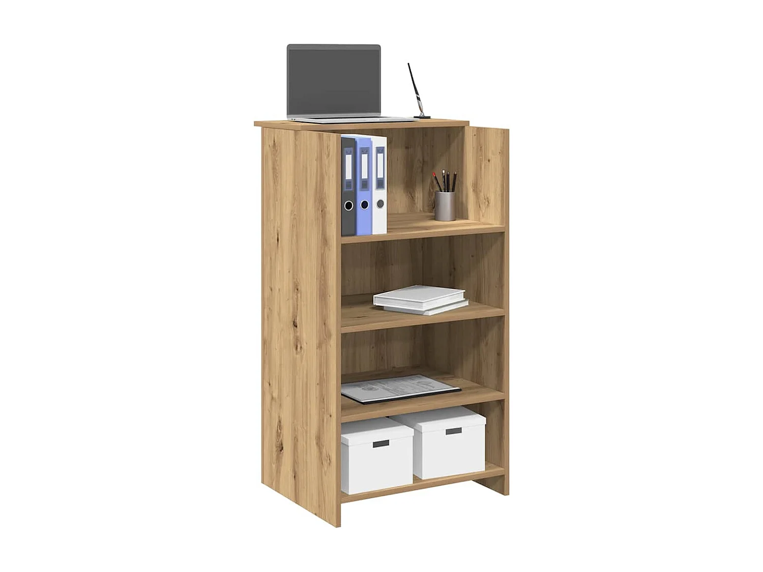 Bureau réception chêne artisanal 55x50x103,5 cm bois ingénierie