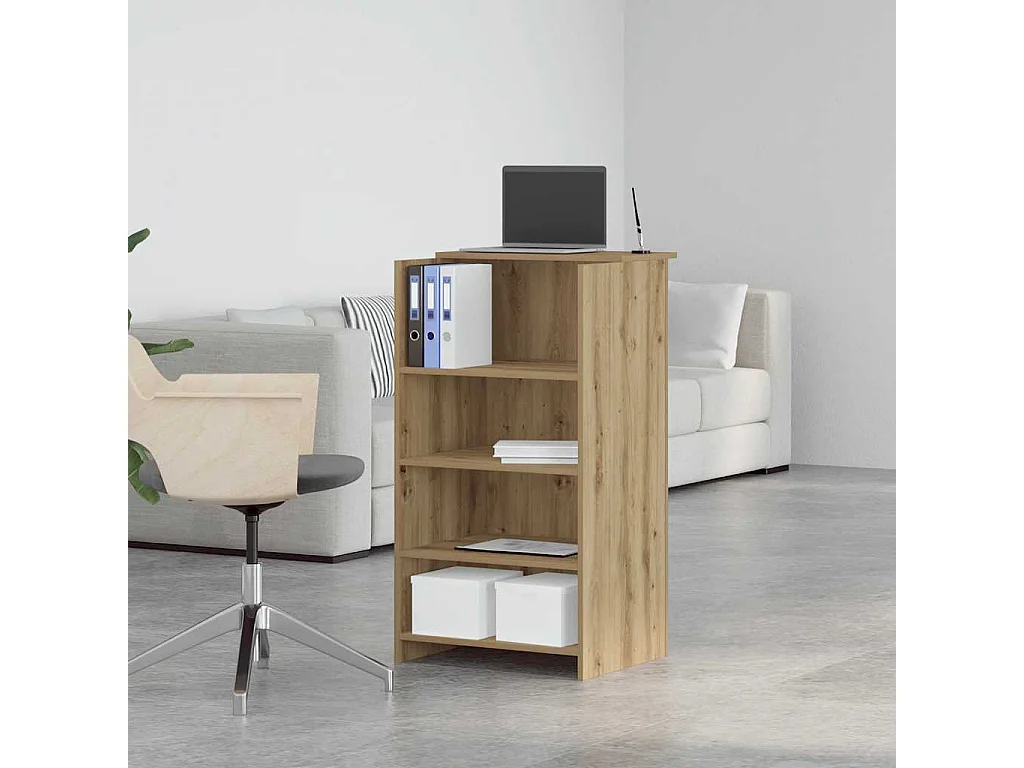 Bureau réception chêne artisanal 55x50x103,5 cm bois ingénierie