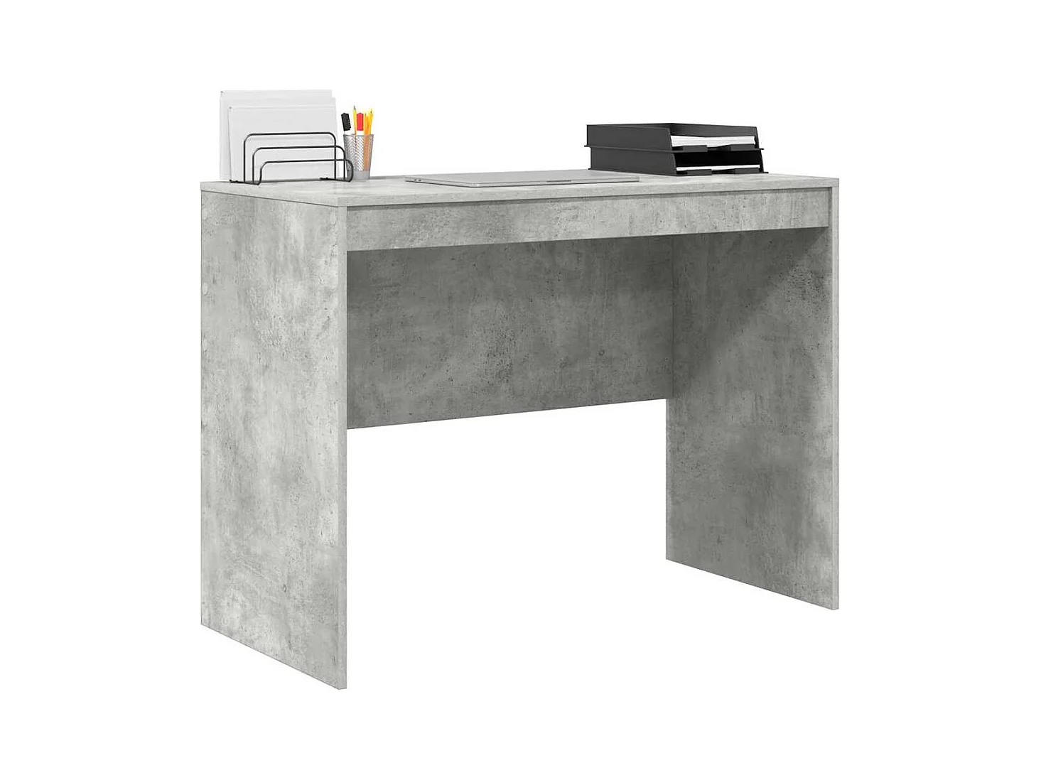 Bureau Gris béton 100 x 50 x 76 cm Bois d'ingénierie