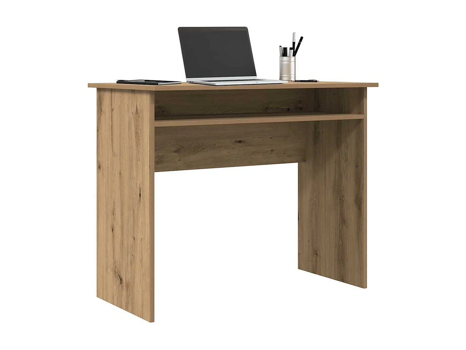 Bureau chêne artisanal 90x50x74 cm bois d'ingénierie