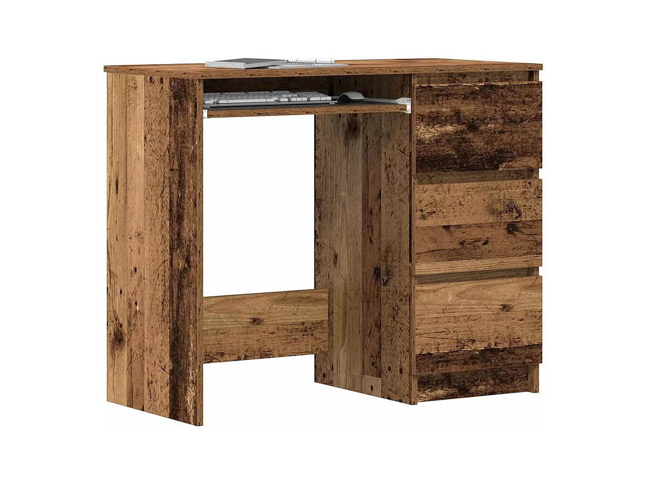 Bureau vieux bois 90x45x76 cm bois d'ingénierie