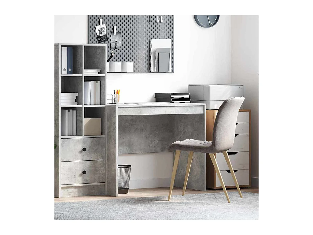 Bureau Gris béton 90 x 50 x 76 cm Bois d'ingénierie
