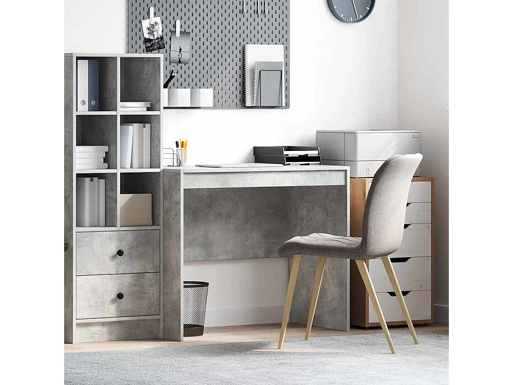 Bureau Gris béton 90 x 50 x 76 cm Bois d'ingénierie