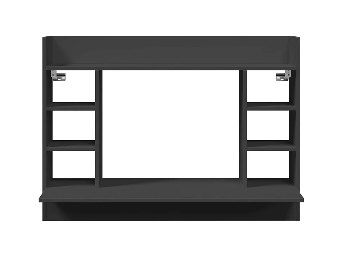 Bureau mural noir 105x48x75 cm bois d'ingénierie
