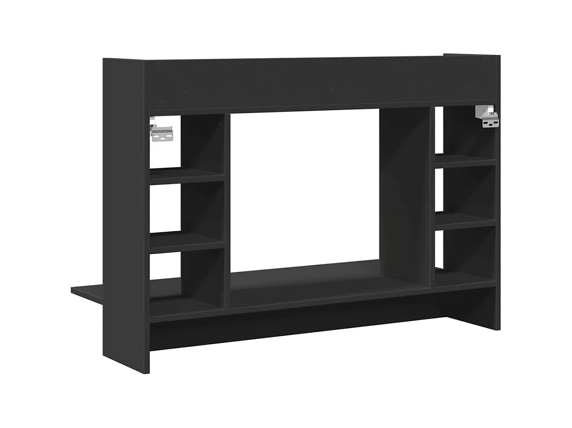 Bureau mural noir 105x48x75 cm bois d'ingénierie