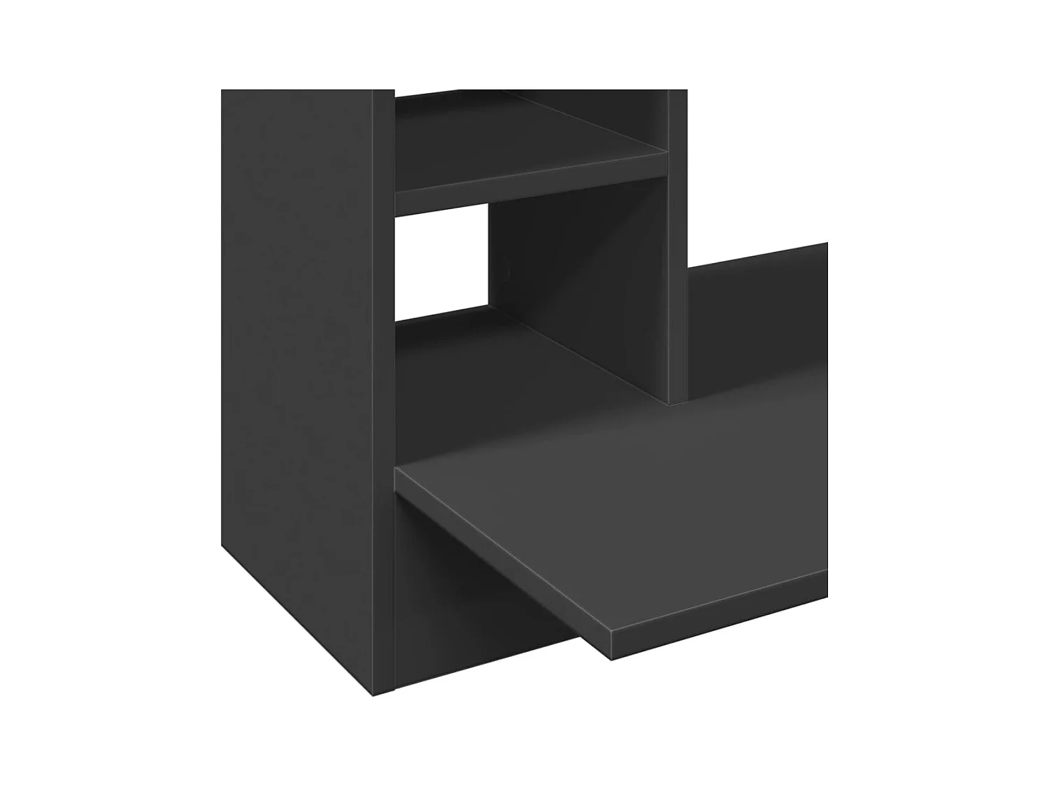 Bureau mural noir 105x48x75 cm bois d'ingénierie