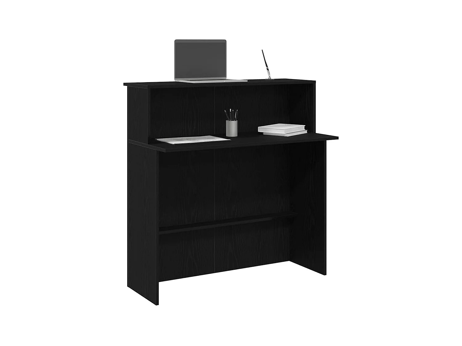 Bureau de réception noir 100x50x103,5 cm bois d'ingénierie