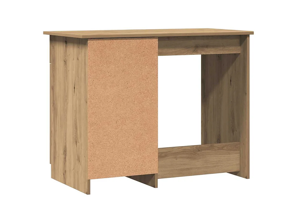 Bureau chêne artisanal 100x50x76 cm bois d'ingénierie