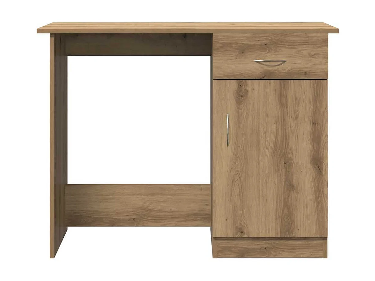 Bureau chêne artisanal 100x50x76 cm bois d'ingénierie