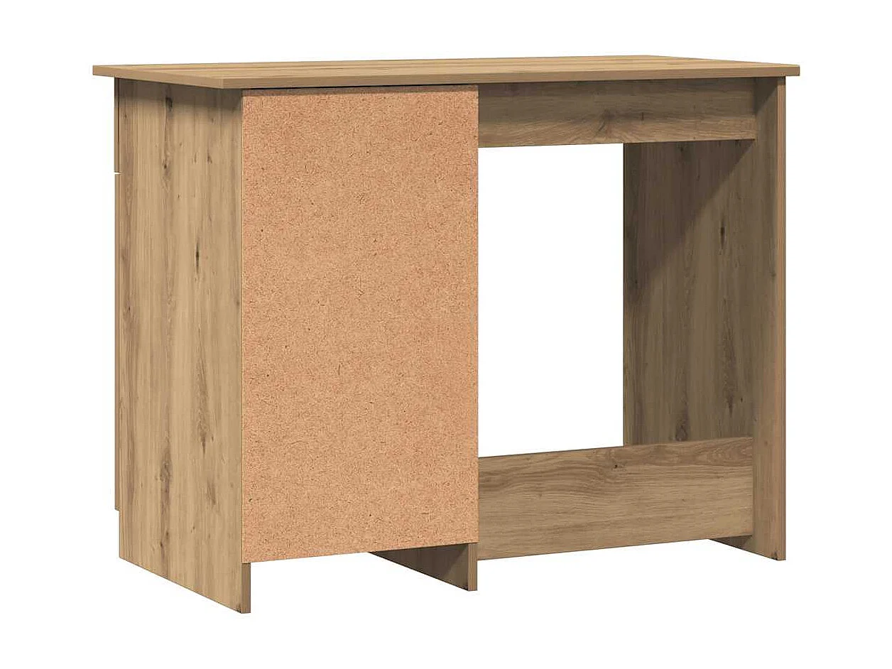 Bureau chêne artisanal 100x50x76 cm bois d'ingénierie