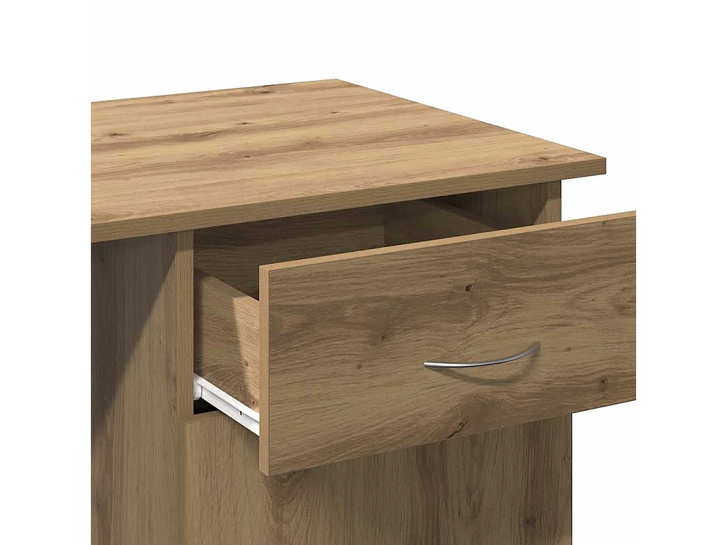 Bureau chêne artisanal 100x50x76 cm bois d'ingénierie