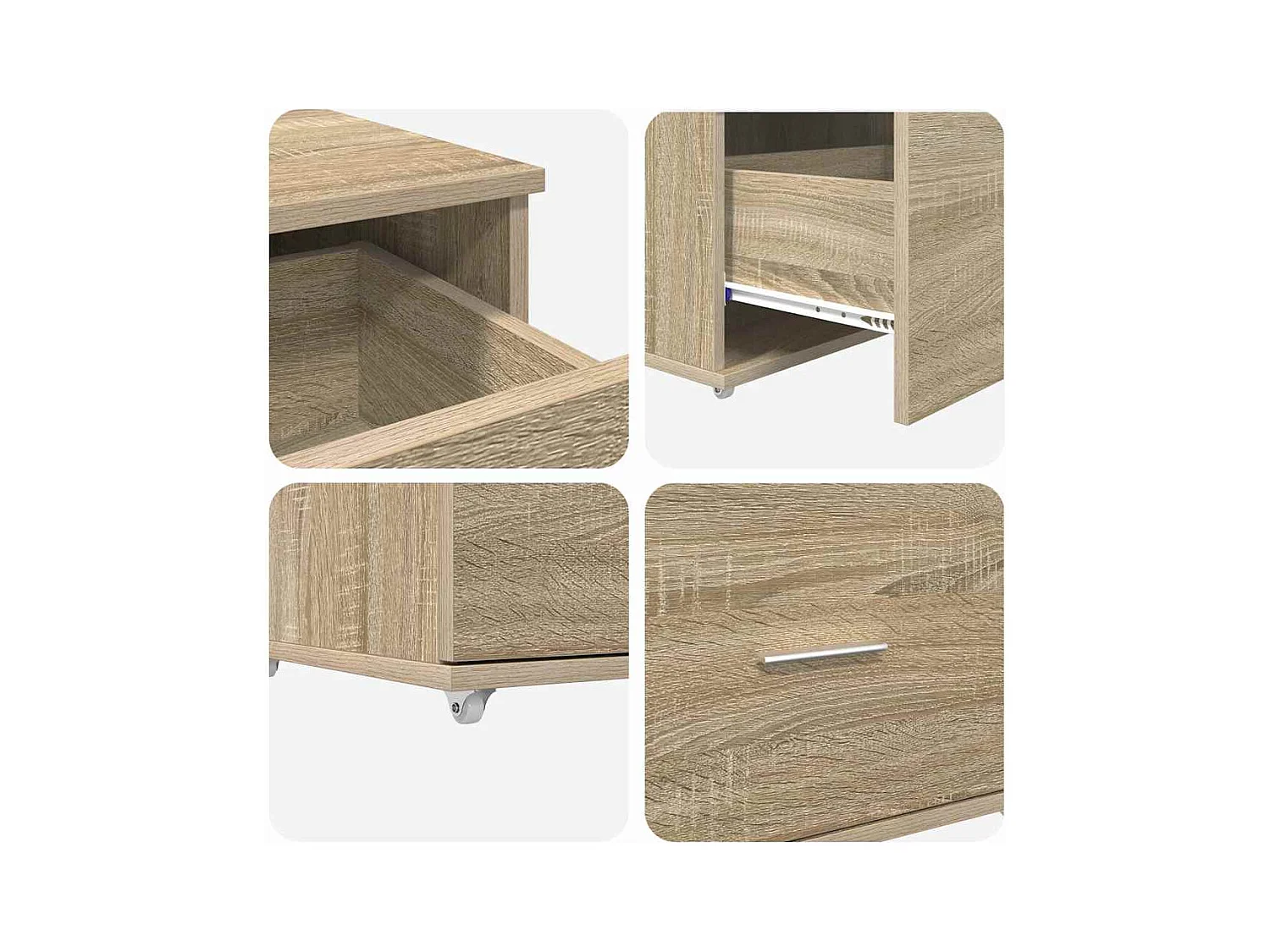 Bureau Chêne sonoma 131,5 x 50 x 106,5 cm Bois d'ingénierie