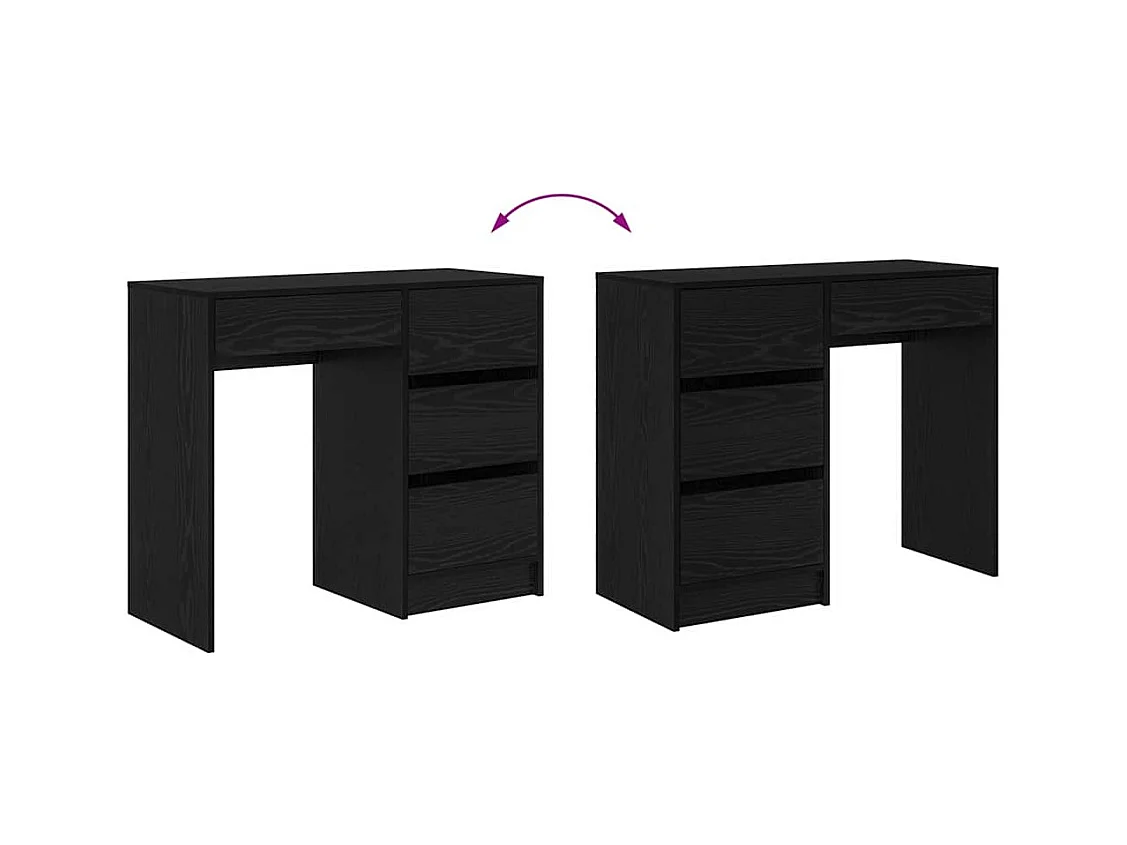 Bureau Chêne noir 90 x 37,5 x 75 cm Bois d'ingénierie