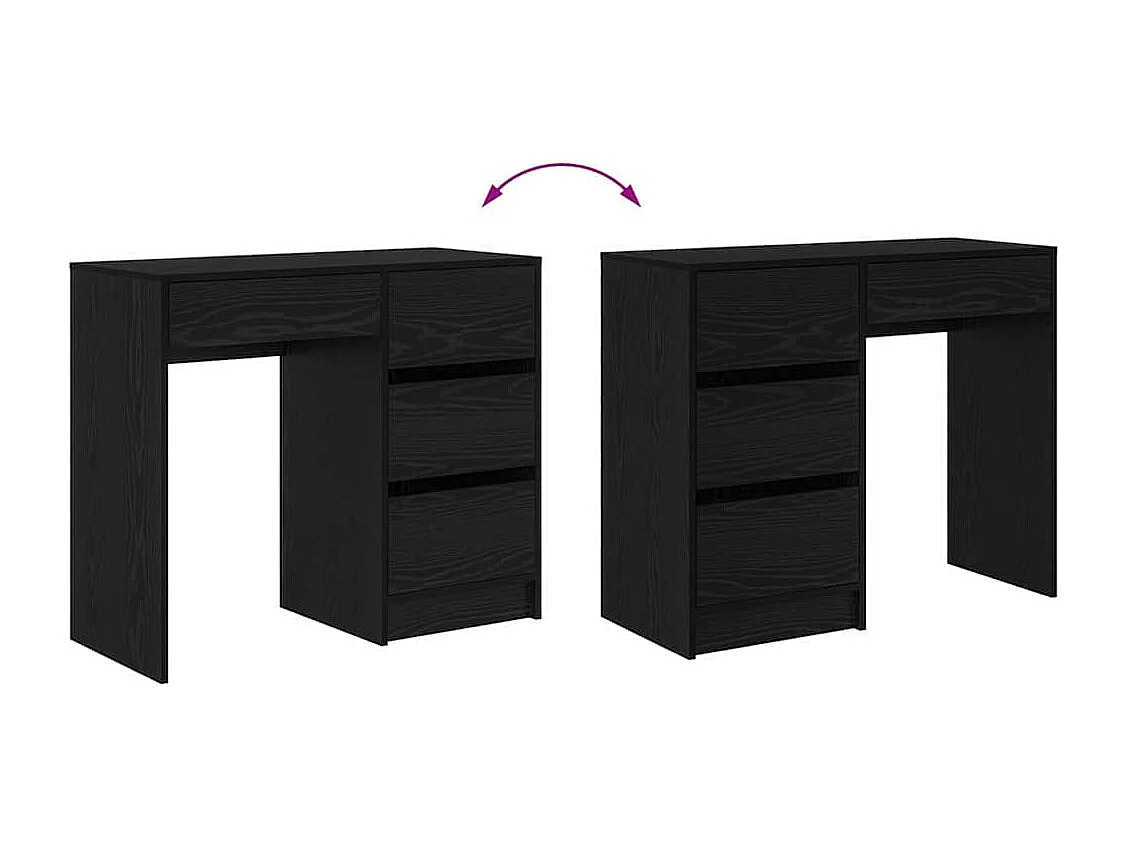 Bureau Chêne noir 90 x 37,5 x 75 cm Bois d'ingénierie