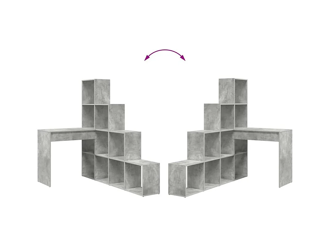 Escritorio de Esquina Gris hormigón 101.5 x 149.5 x 149.5 cm