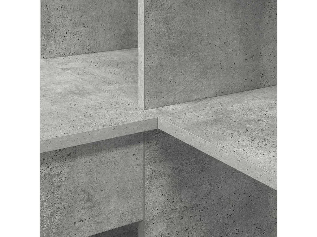 Bureau d'angle avec étagère Gris béton 101.5 x 149.5 x 149.5 cm