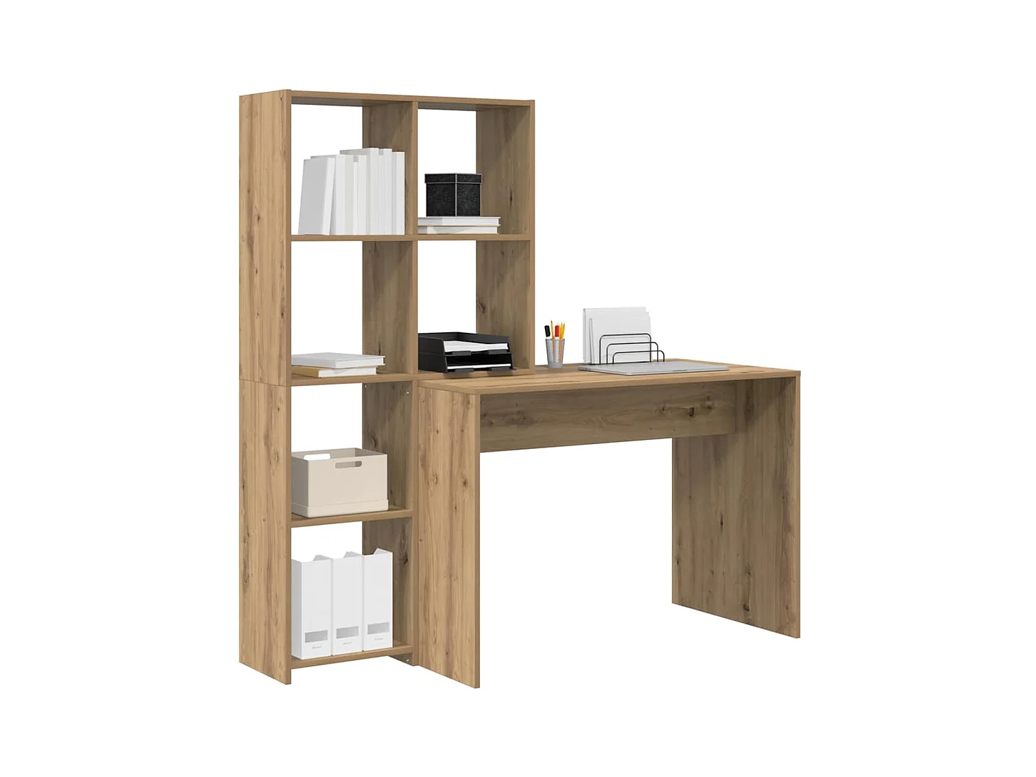 Bureau chêne artisanal 138.5 x 55 x 143 cm Bois d'ingénierie