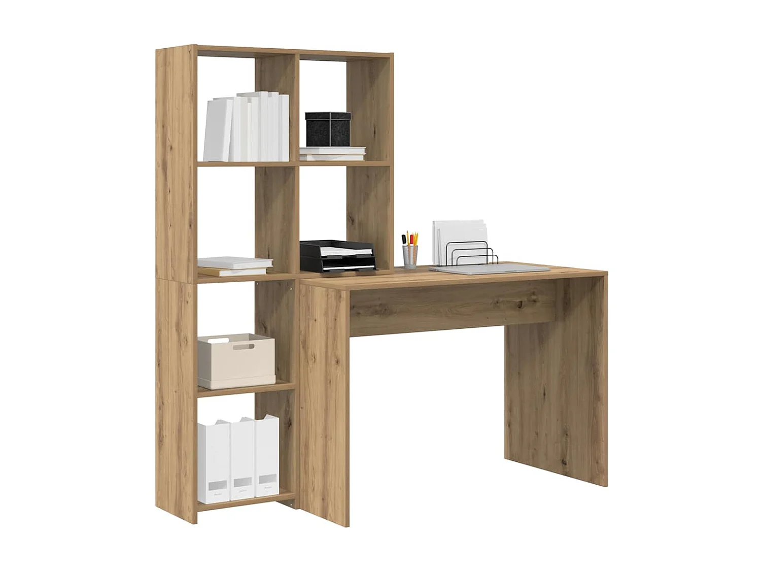 Bureau chêne artisanal 138.5 x 55 x 143 cm Bois d'ingénierie